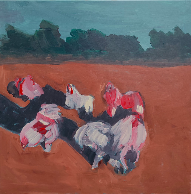 Kury dla Ewy, 60x60 akryl płótno 2022