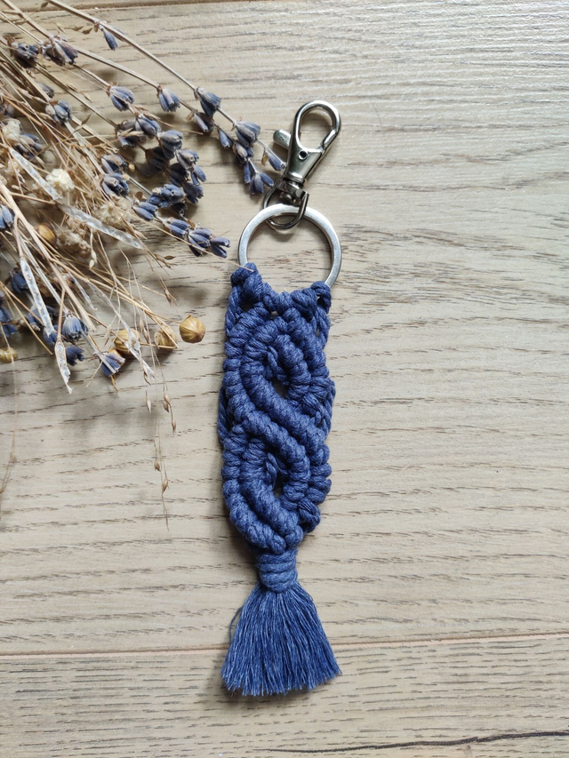 Porte-clés - Petit serpent - Bleu foncé