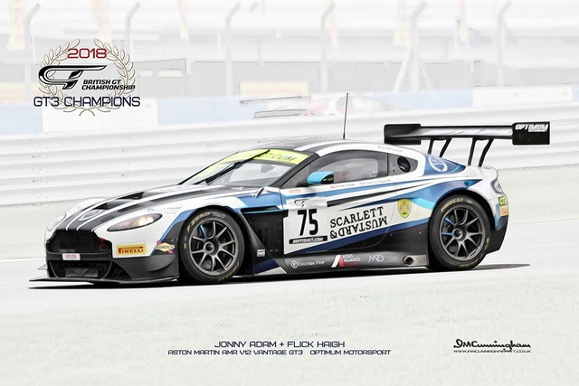 C181003 Aston Martin AMR V12Vantage GT3 British GT18 Optimum Motorsport #75 Donington - 2018 Champions