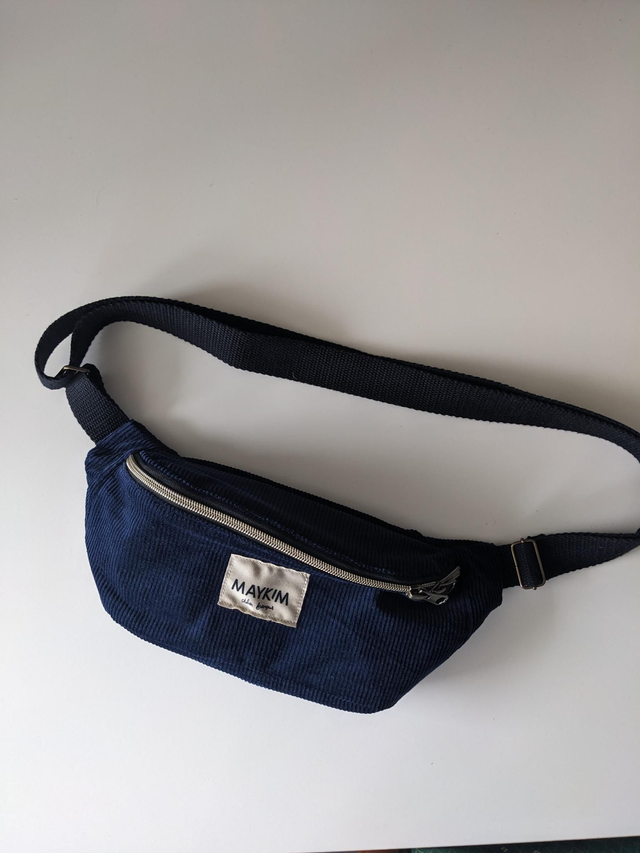 Sac banane velours bleu