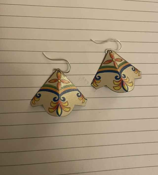 Folk Flower folded earrings