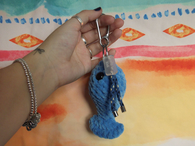 Dark Blue Fish Bag Charm