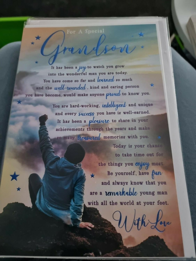 Grandson Happy Birthday Card Gold Foil Premium Quality