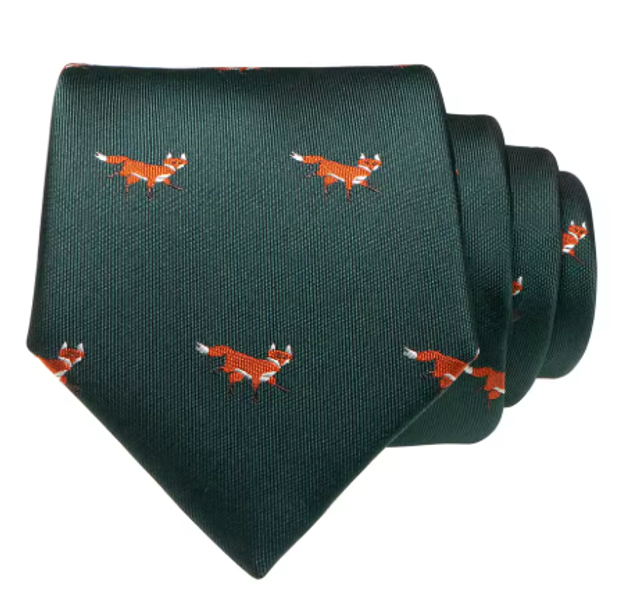 Krawatte Fuchsmotiv grün