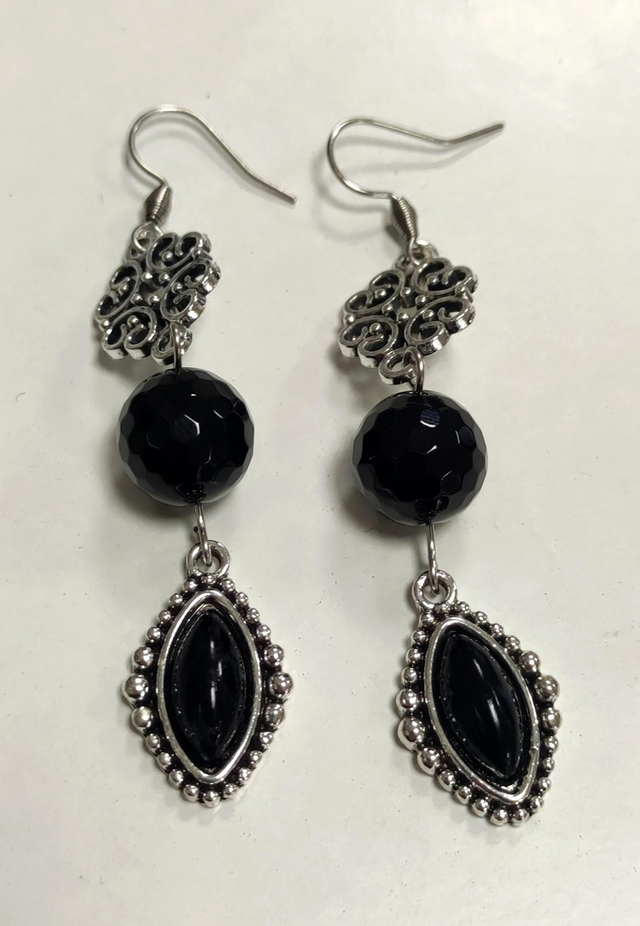 Boucles d'oreilles onyx 