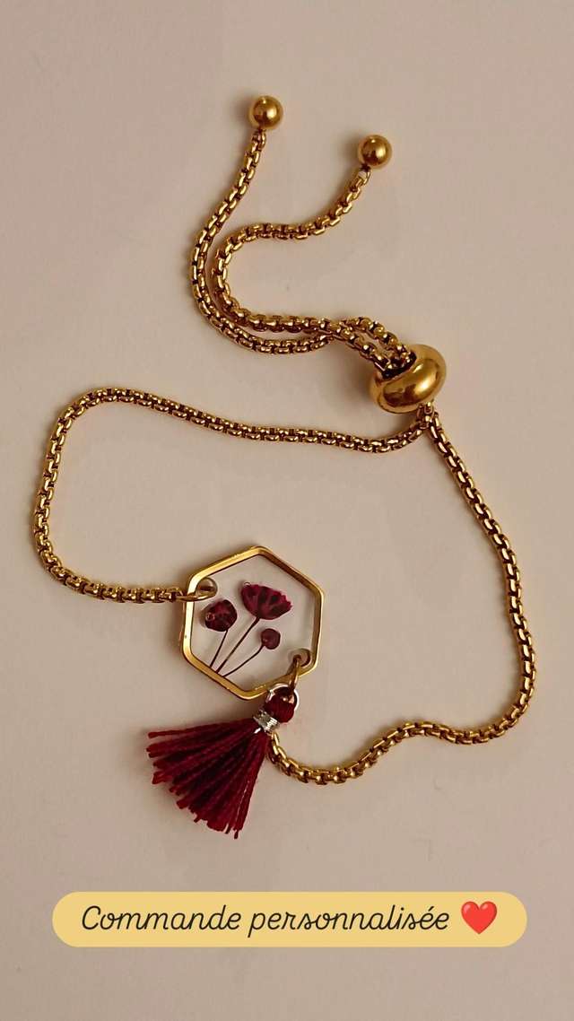 Commande personnalisée - Bracelet Pompon Rose