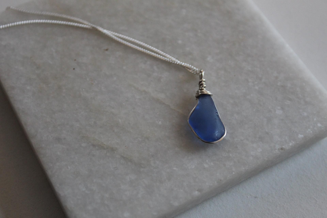 Cornflower blue necklace 