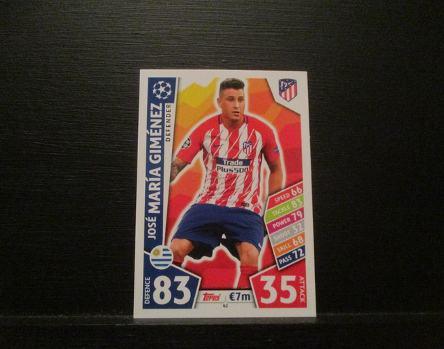 Jose Maria Gimenez - UEFA Champions League Match Attax 2017/18 Original Trading Card #42