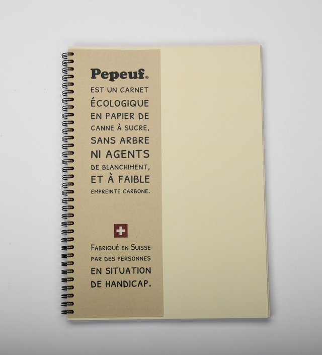 Carnet A4 beige de la marque Pepeuf
