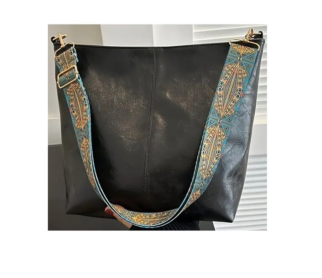 sac à bandoulière vintage femme en cuir noir