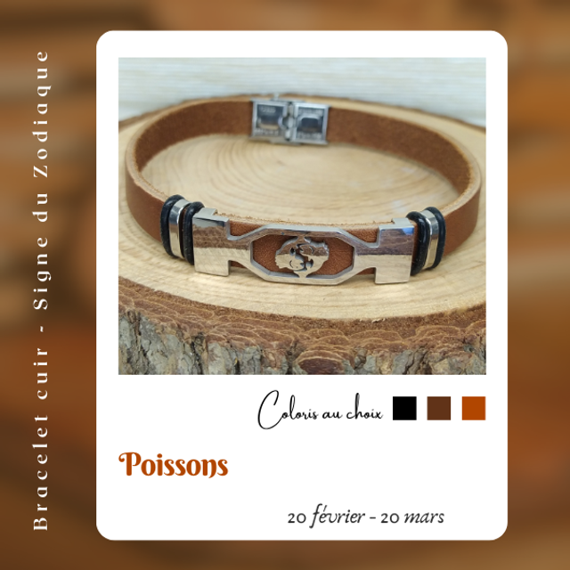 Bracelet en cuir - Poissons