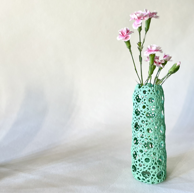 Bouteille dentelle vert java