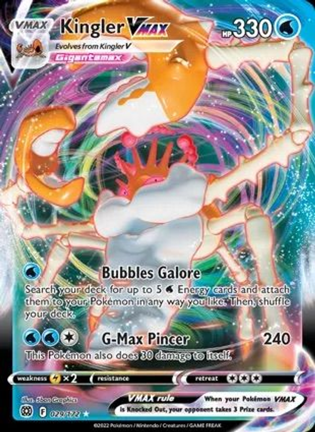 Kingler VMAX - 29/172 (Rare Holo VMax)