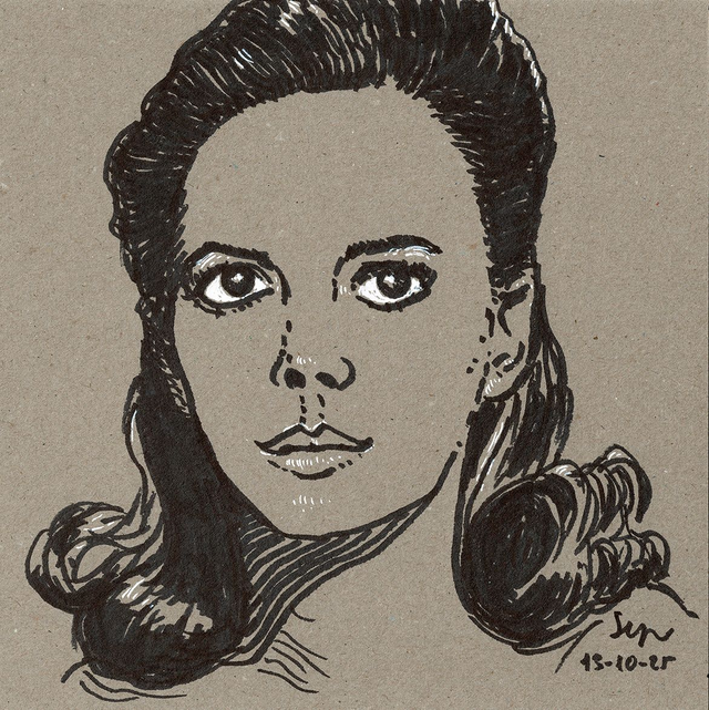 Dibujo: Retrato de Natalie Wood (West Side Story)