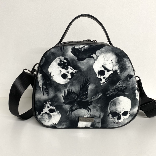 Skull and Raven Crossbody Handbag 
