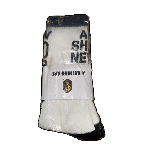 A Bathing Ape Slogan Socks - UK 8-11