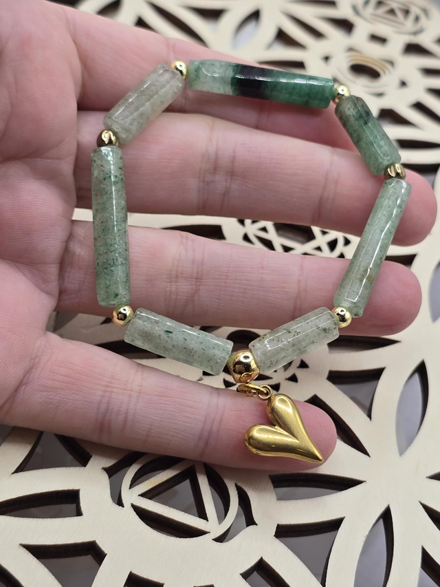 Bracelet Quartz fuchsite forme tube