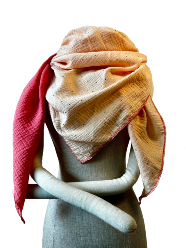 XXL-Musselintuch, einlagig, light peach - peach