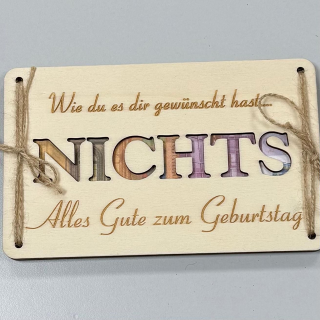 Geschenkkarte "Nichts" Geburtstag