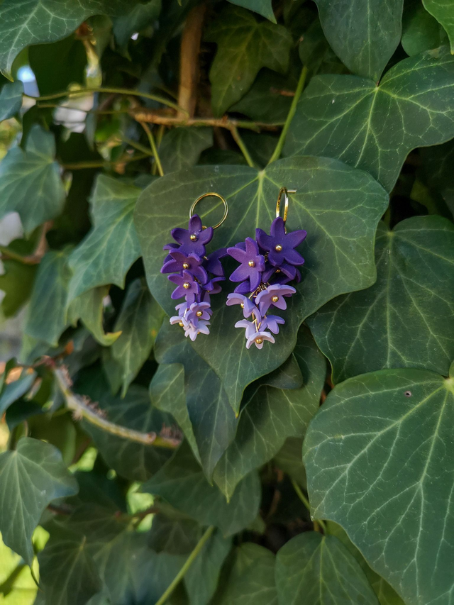 Collection Florale Prune du Jardin - Boucles d&#039;oreilles Alma