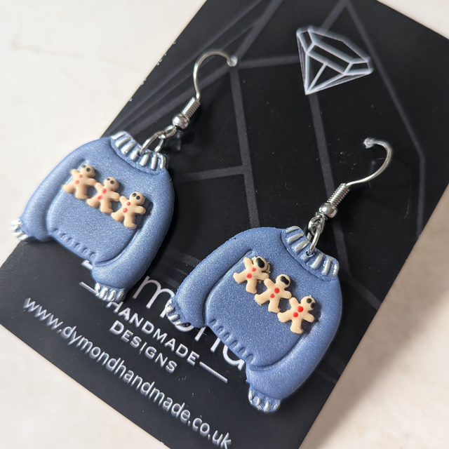  Christmas Sweater - Blue Gingerbread 