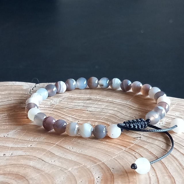 Bracelet ajustable en Agate Botswana