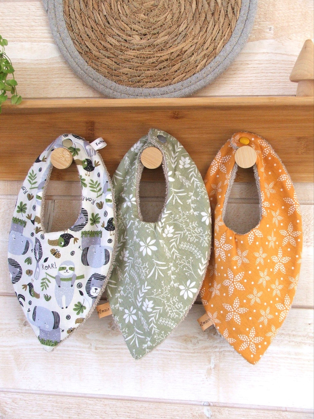 Bavoirs bandana &quot;jungle&quot; 