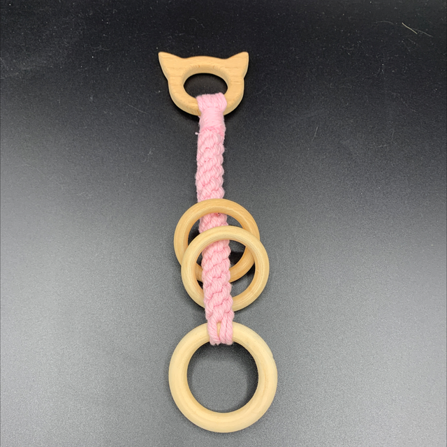 Hoche de dentitions chat rose 