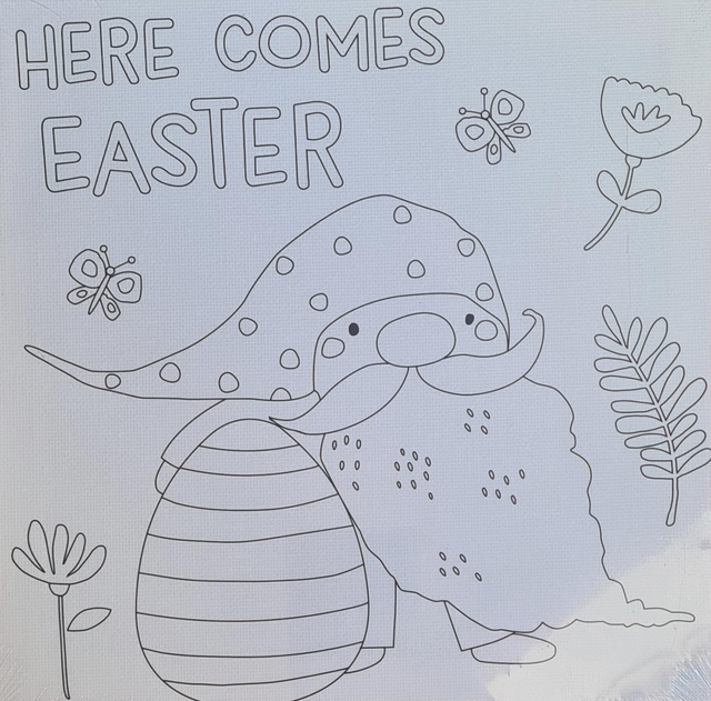 Canvas - Here Comes Easter framed 20cm x 20cm