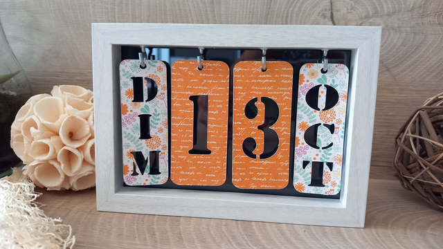 Calendrier perpétuel &quot;fleur orange&quot;