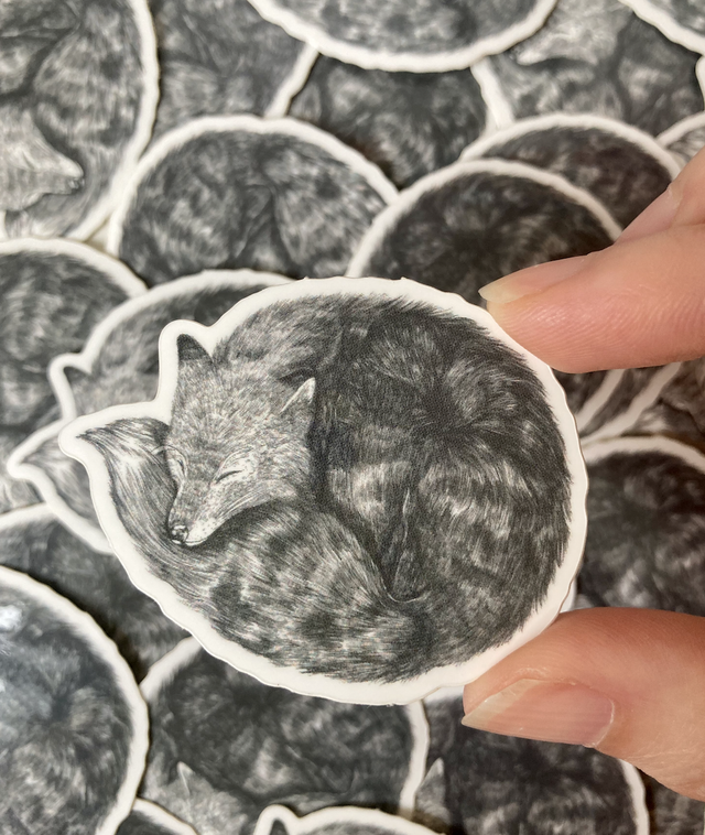 Sticker le renard qui dort