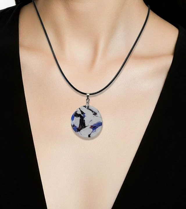 Parure boucles d'oreilles et pendentif océan