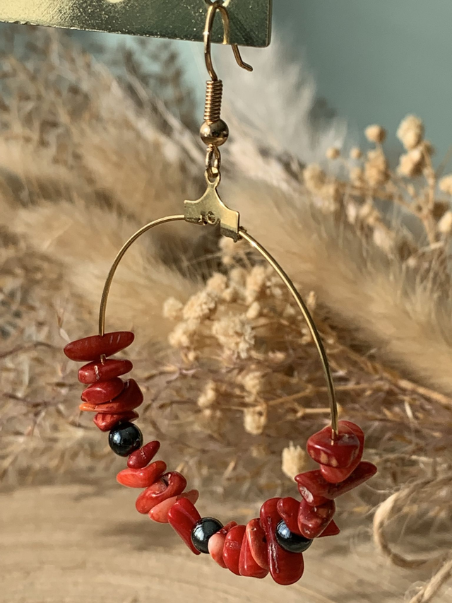 Créoles Eclora Corail rouge