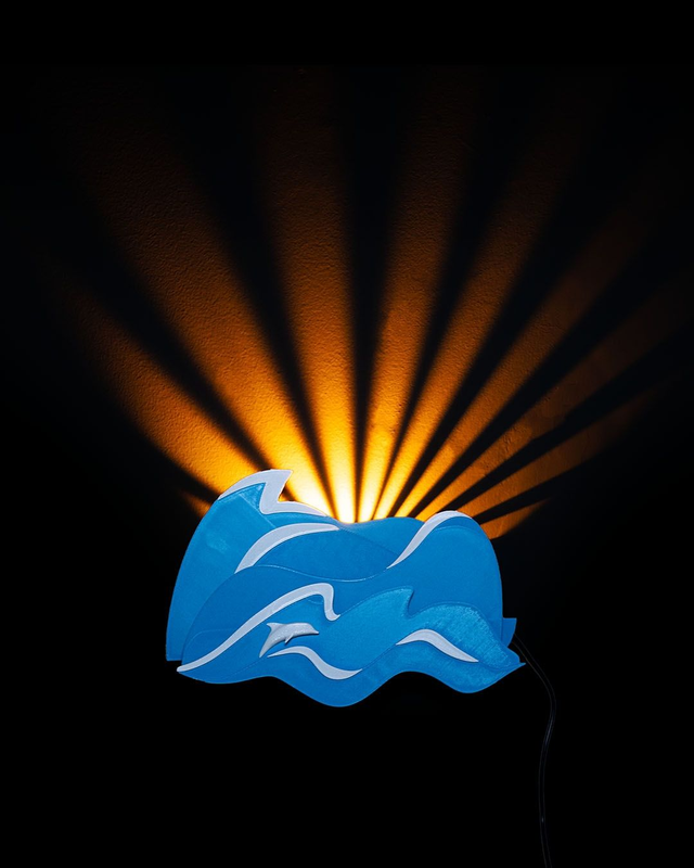 Wandlamp Oceaan met zon opkomst