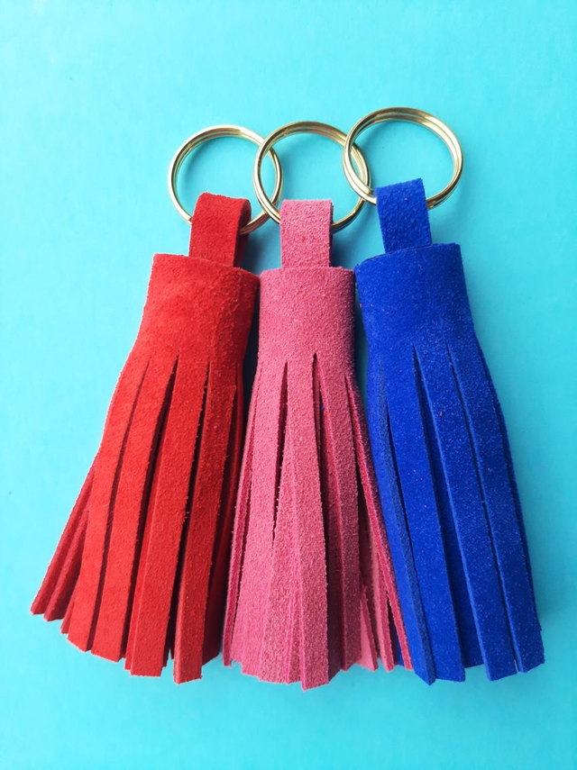 SALE! Suede tassel keyring