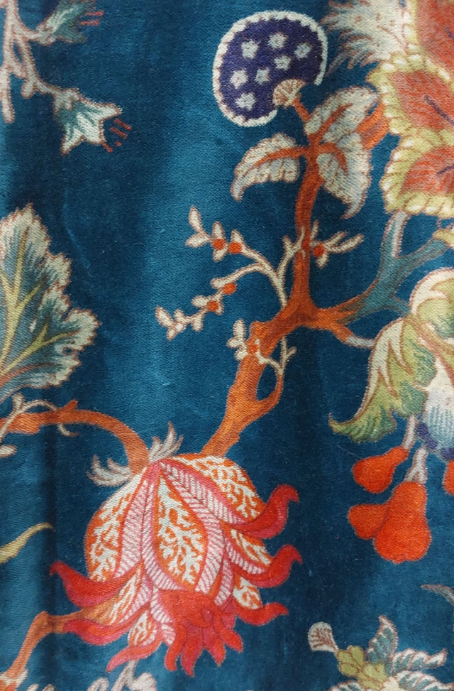 Veste en velours vert canard - Doublure en coton - Confectionnée à la main