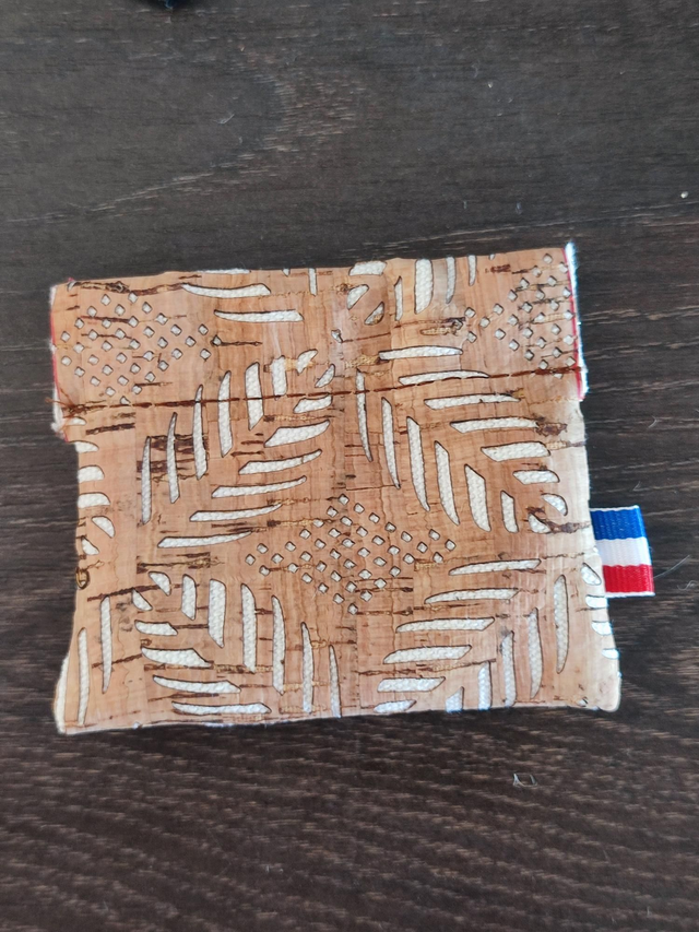 Porte monnaie clac clac "Feuilles palmier blanc"