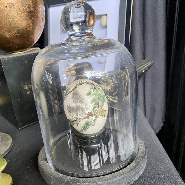 Globe en verre et œuf illustré à la main 