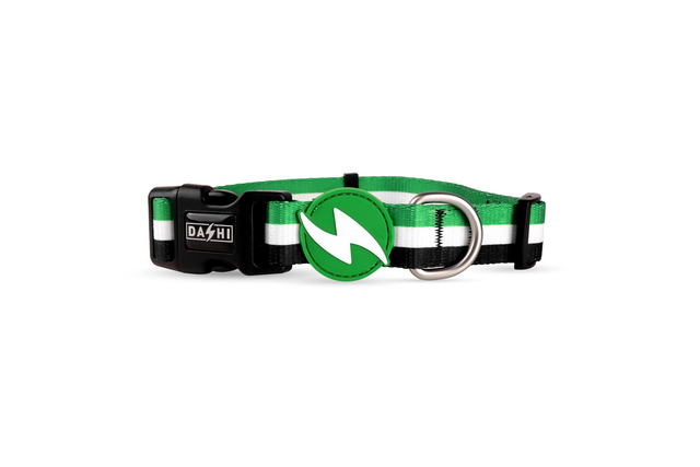 Stripes 3 Green & Black collar