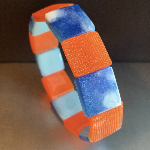 Bracelet Clarys - orange et bleu 