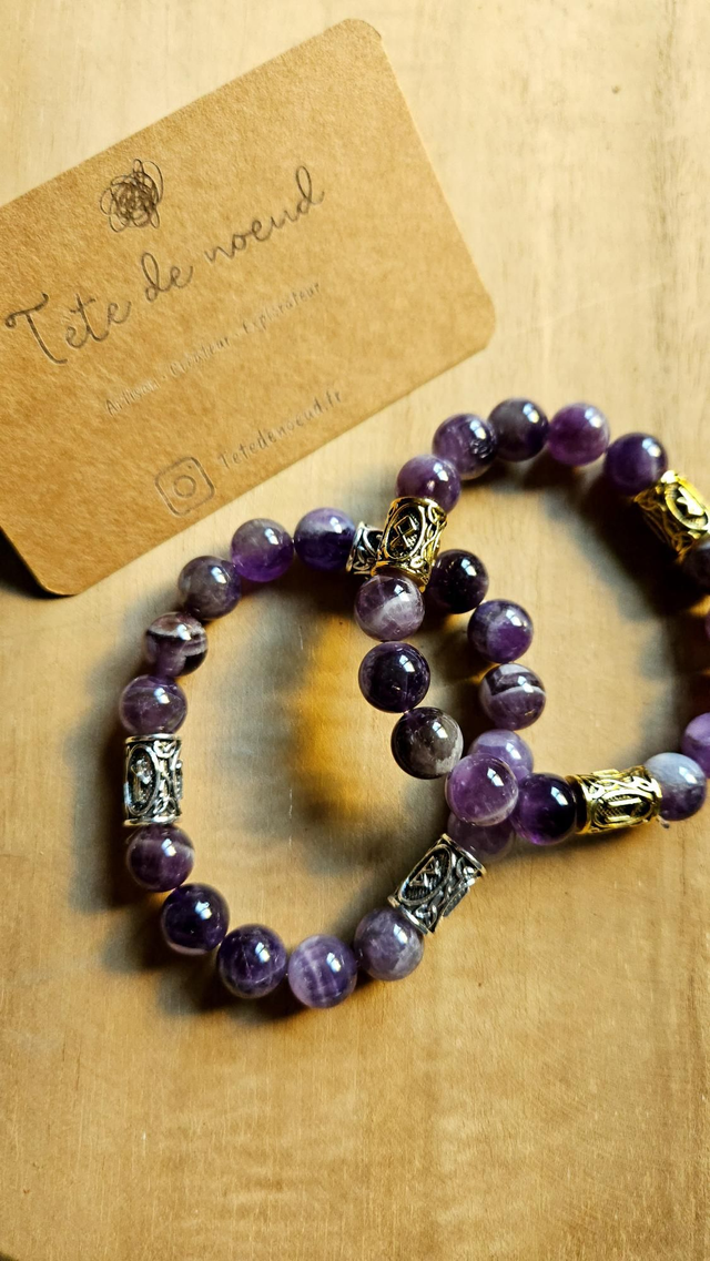  Bracelet pierre naturelle Amethyste 