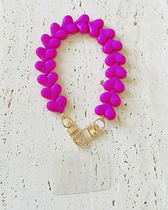 Hartjes Telefoonkoort donker roze