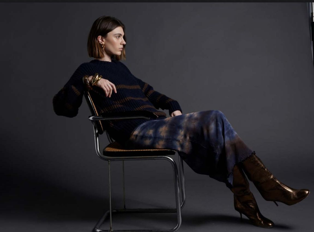 Choc/Blue Tie Dye Mesh Maxi Skirt