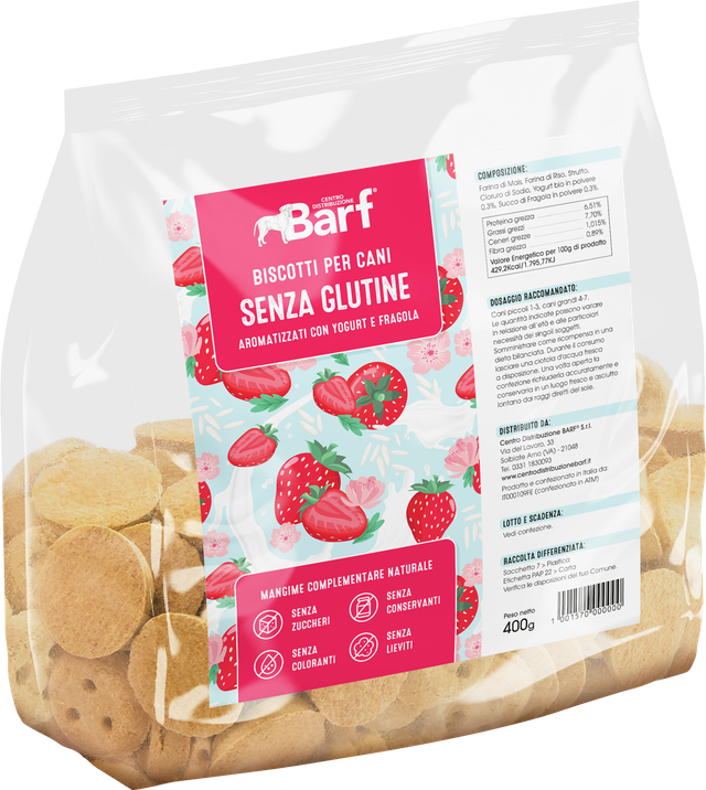 Biscotti Gluten Free Yogurt e fragola - Conf. 400g