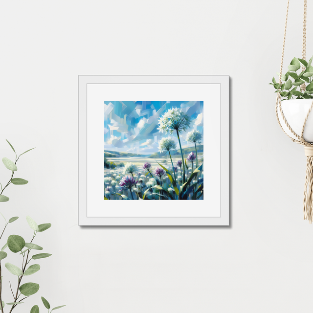 Signed print by Stefan Birch, &quot;Wild Garlic Peatlands Park&quot; framed signed art print