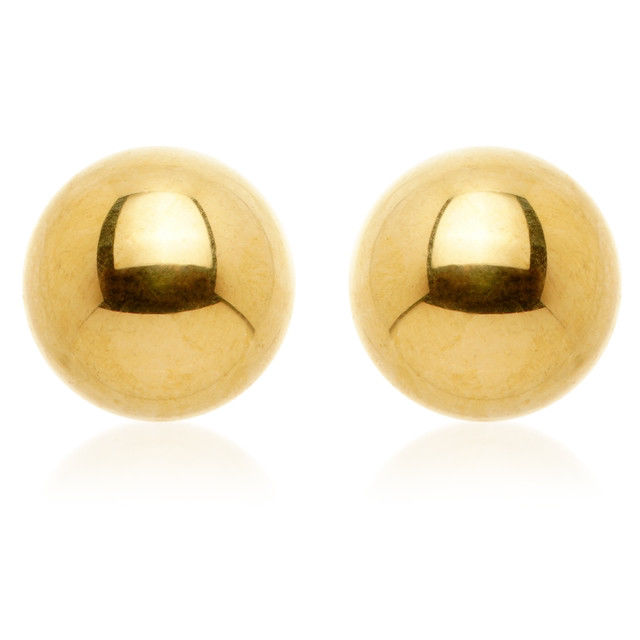 Zircon Gold Titanium Plain Stud Earrings - pair