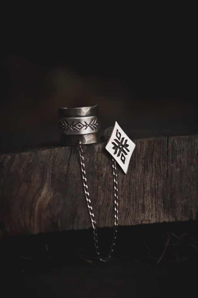 EarCuff tribal argent 