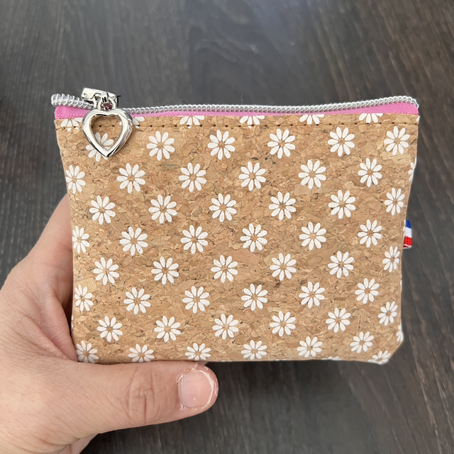 Porte monnaie pâquerettes 