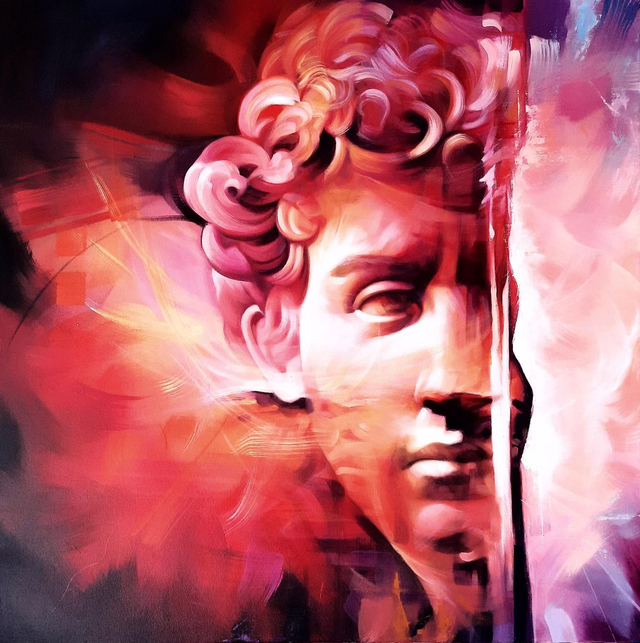 David en-rouge, Original painting 