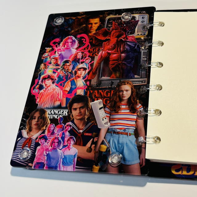 Acrylic Stranger Things themed shaker notebook